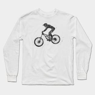 Downhill mountain bike black and white Long Sleeve T-Shirt